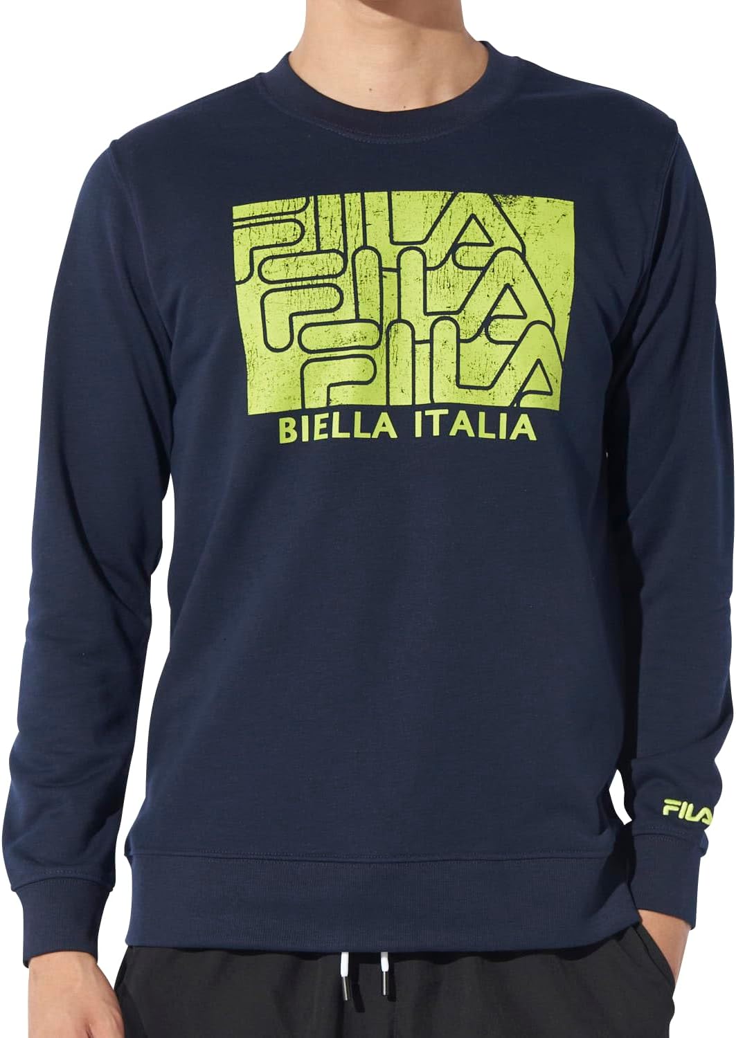 

Мужская толстовка FILA с логотипом спереди, темно-синий