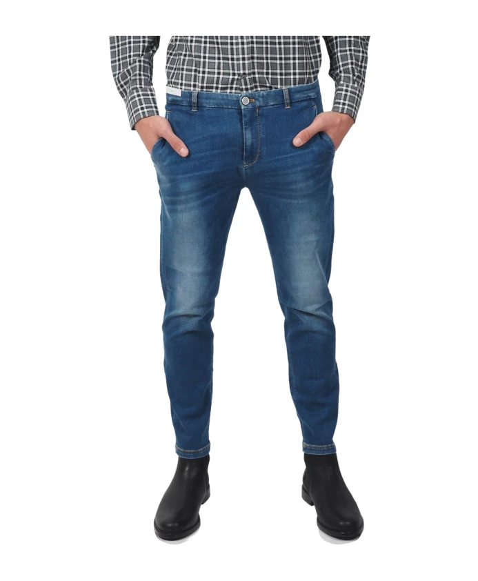 

Джинсы из эластичного денима с карманами в американском стиле. Pt Torino, синий