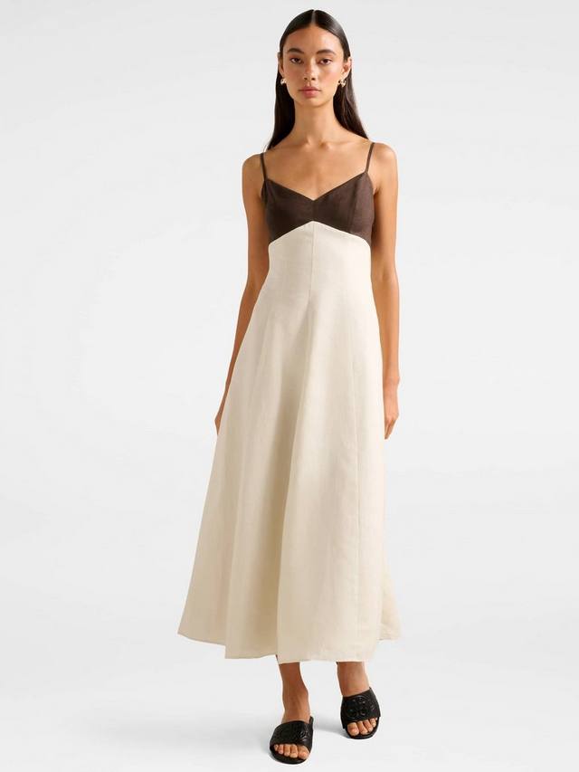 

Платье из чистого льна Ada с цветными блоками Forever New, Chocolate/Stone