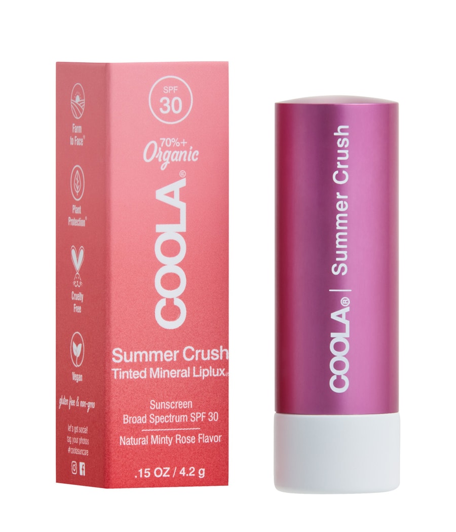 

Бальзам для губ COOLA Liplux Tinte Mineral Lip Balm SPF30, Summer Crush, 4g