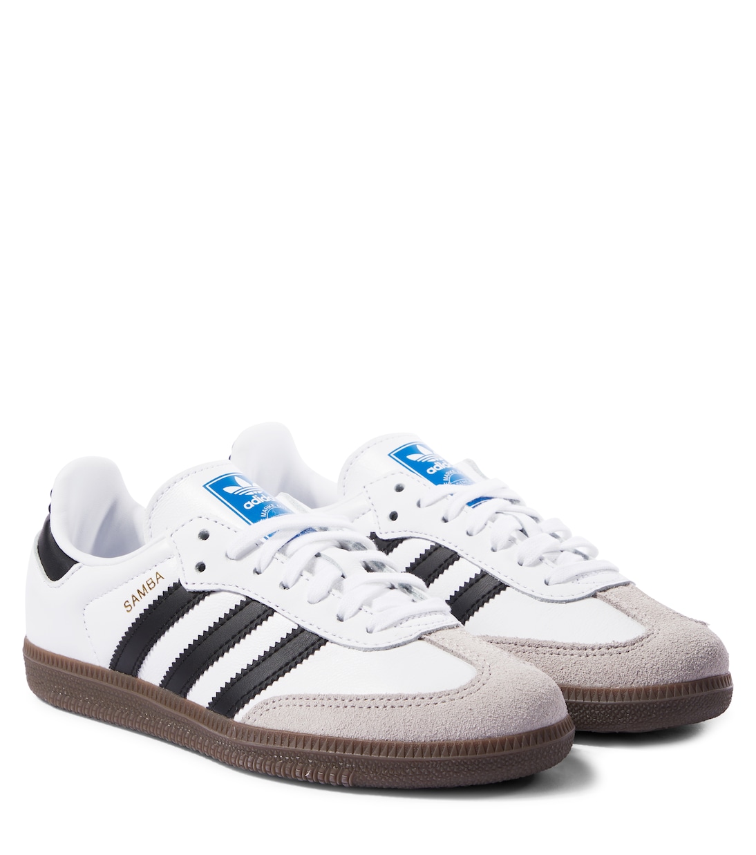 

Кроссовки Samba OG из кожи с отделкой из замши Adidas Originals Kids, Ftwr White / Core Black / Gum5