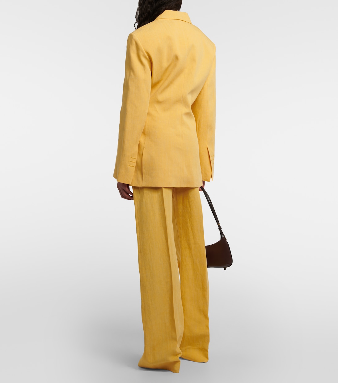 Блейзер La Veste Tibau из смесового льна Jacquemus, желтый — фото 3