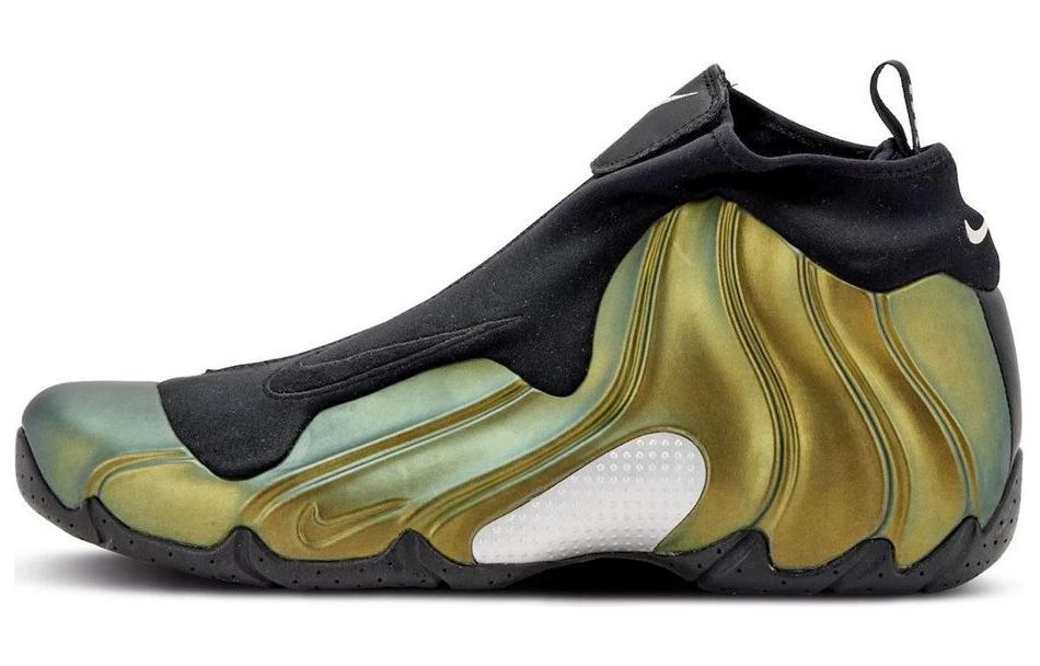 Nike Air Flightposite "Metallic Gold", черный зеленый — фото 2