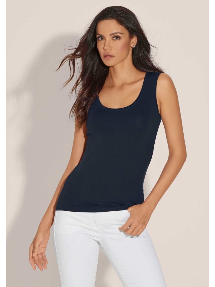 

MADELEINE Майка на широких бретелях, темно-синего цвета