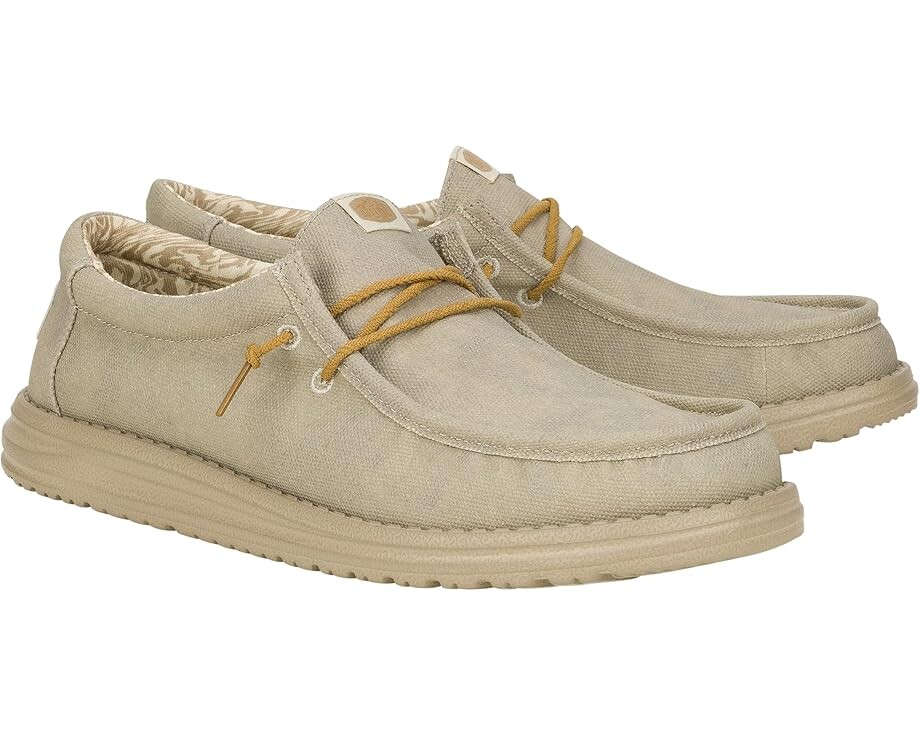 

Лоферы Hey Dude Wally Waxed Canvas, цвет Light Grey