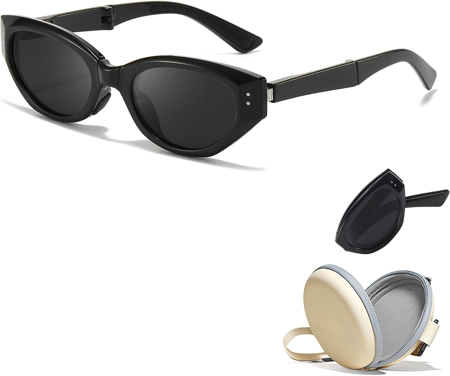 

Складные солнцезащитные очки HASFOX для женщин и мужчин | Легкие поляризованные очки с защитой от УФ-излучения | Большие складные солнцезащитные очки с чехлом, B01 Black Frame / Grey Polarized Lens