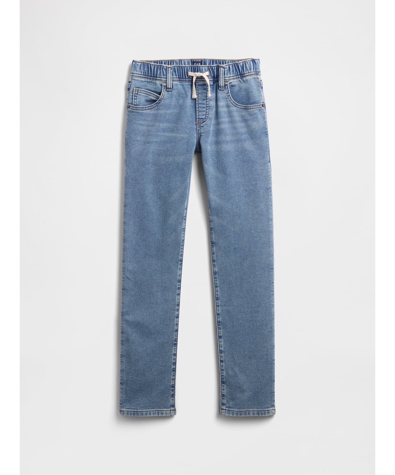 (K) Узкие спортивные штаны-джинсы на резинке (детские) GAP, MEDIUM WASH