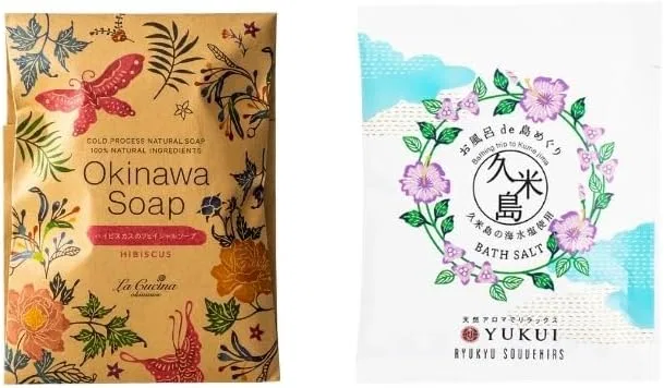Набор косметический: мыло и соль для ванн, La Cucina, гибискус, 120 г