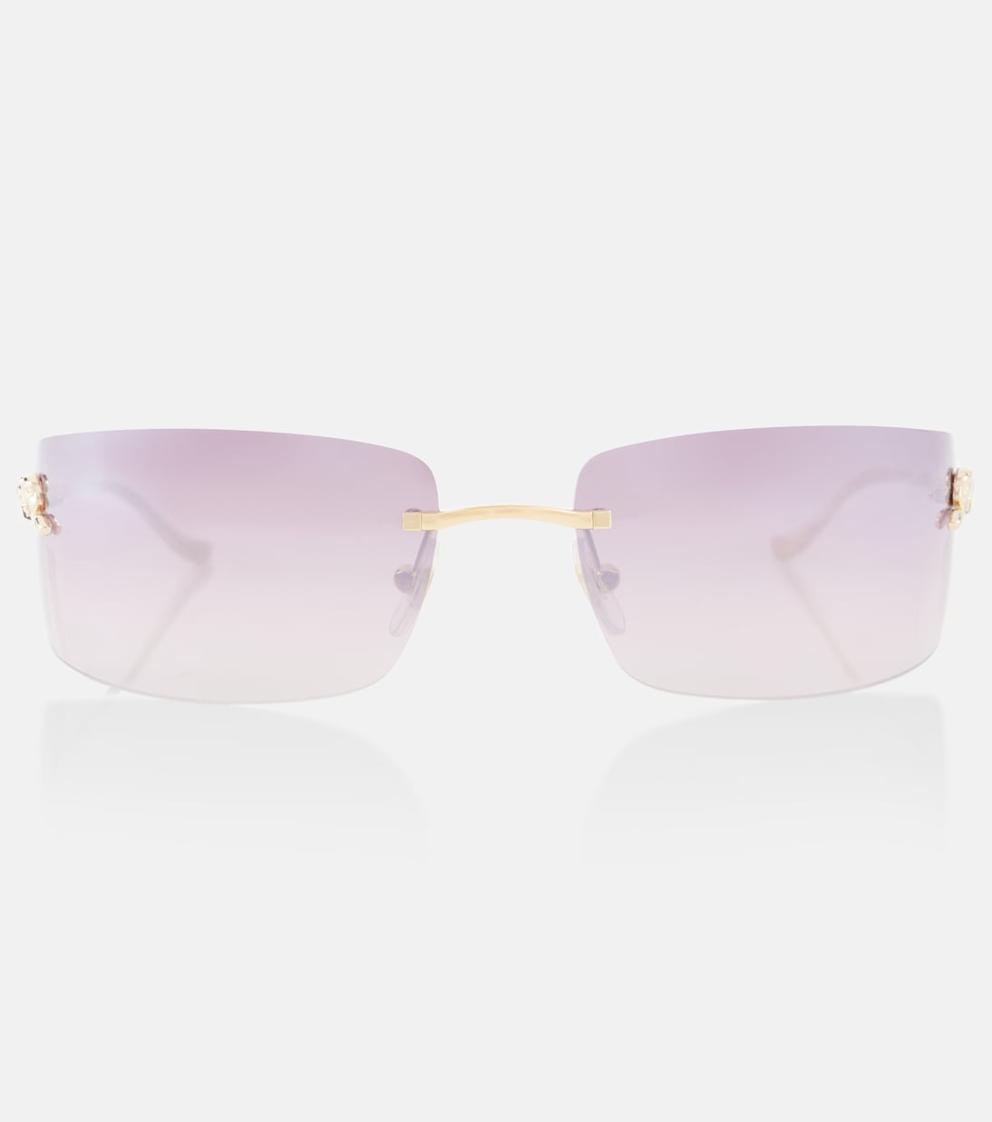 

Прямоугольные солнцезащитные очки Panthère De Cartier Cartier Eyewear Collection, Gold -Gold - Red