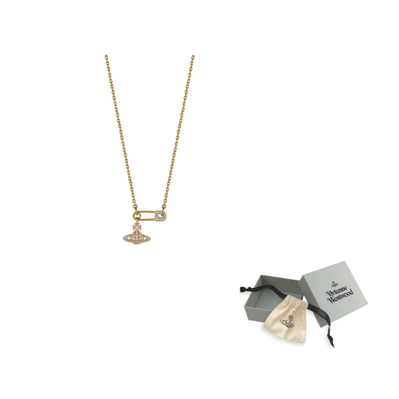 

Vivienne Westwood Хрустальное латунное ожерелье женское золотое