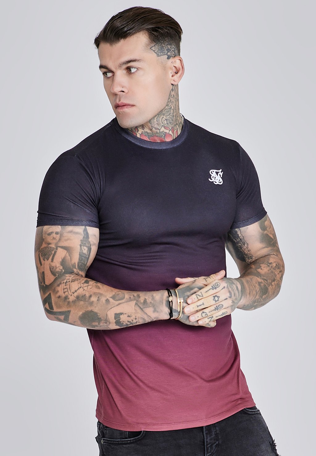 

Футболка с принтом FADE SIKSILK, синий