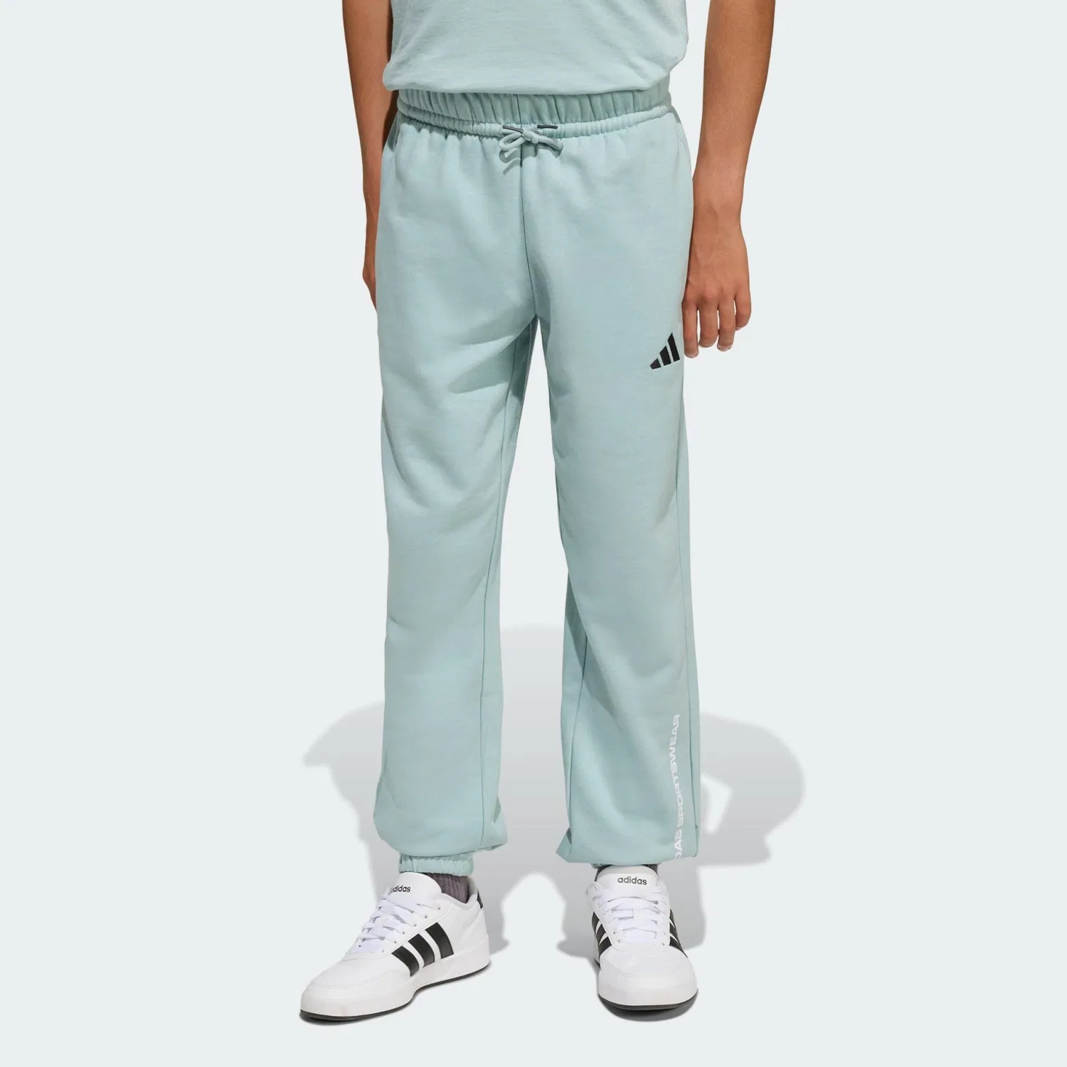 Спортивные брюки Adidas Sportswear Tapered Workout Pants Slogan мятного цвета — фото 2