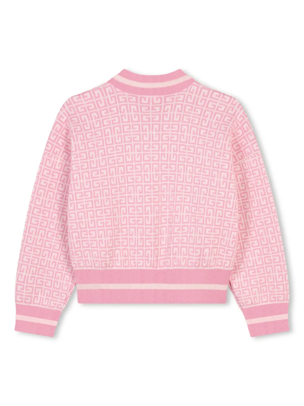 Жаккардовый кардиган на кнопках с логотипом 4G Givenchy Kids, розовый — фото 2