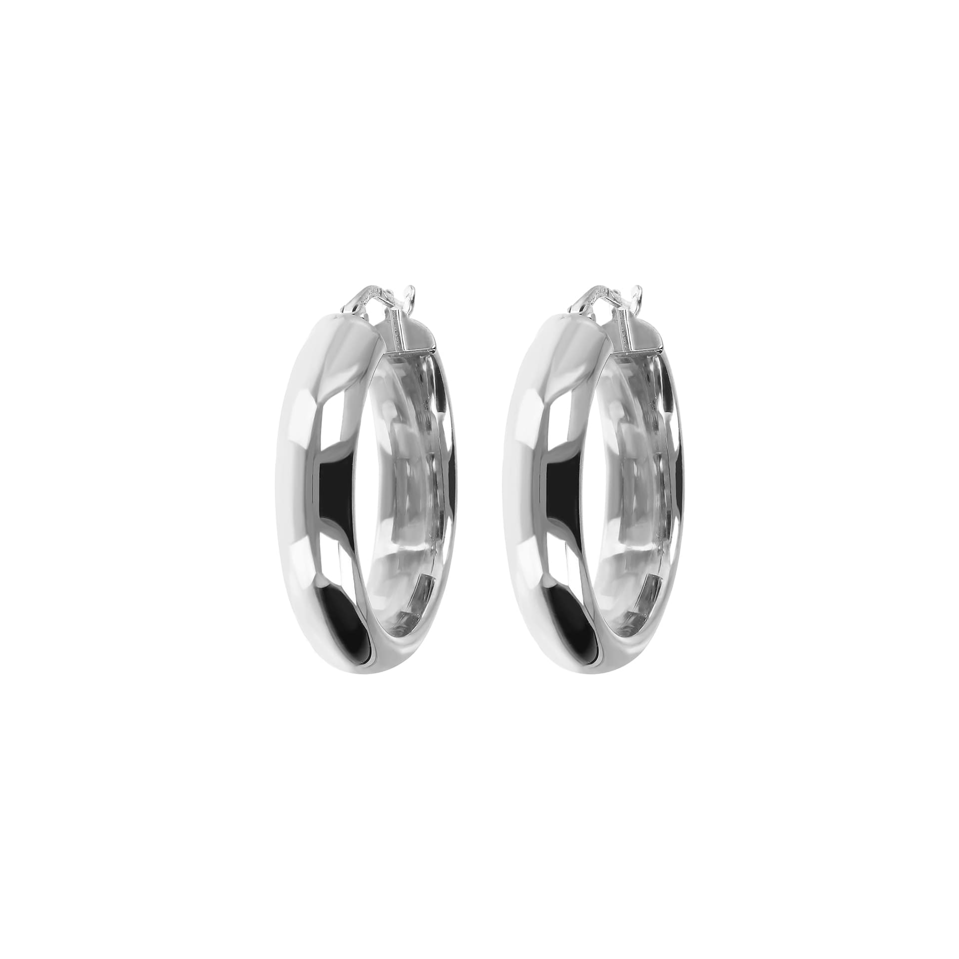 

Autentica - полированные серьги-кольца диаметром 2,5 см Autentica, Rhodium