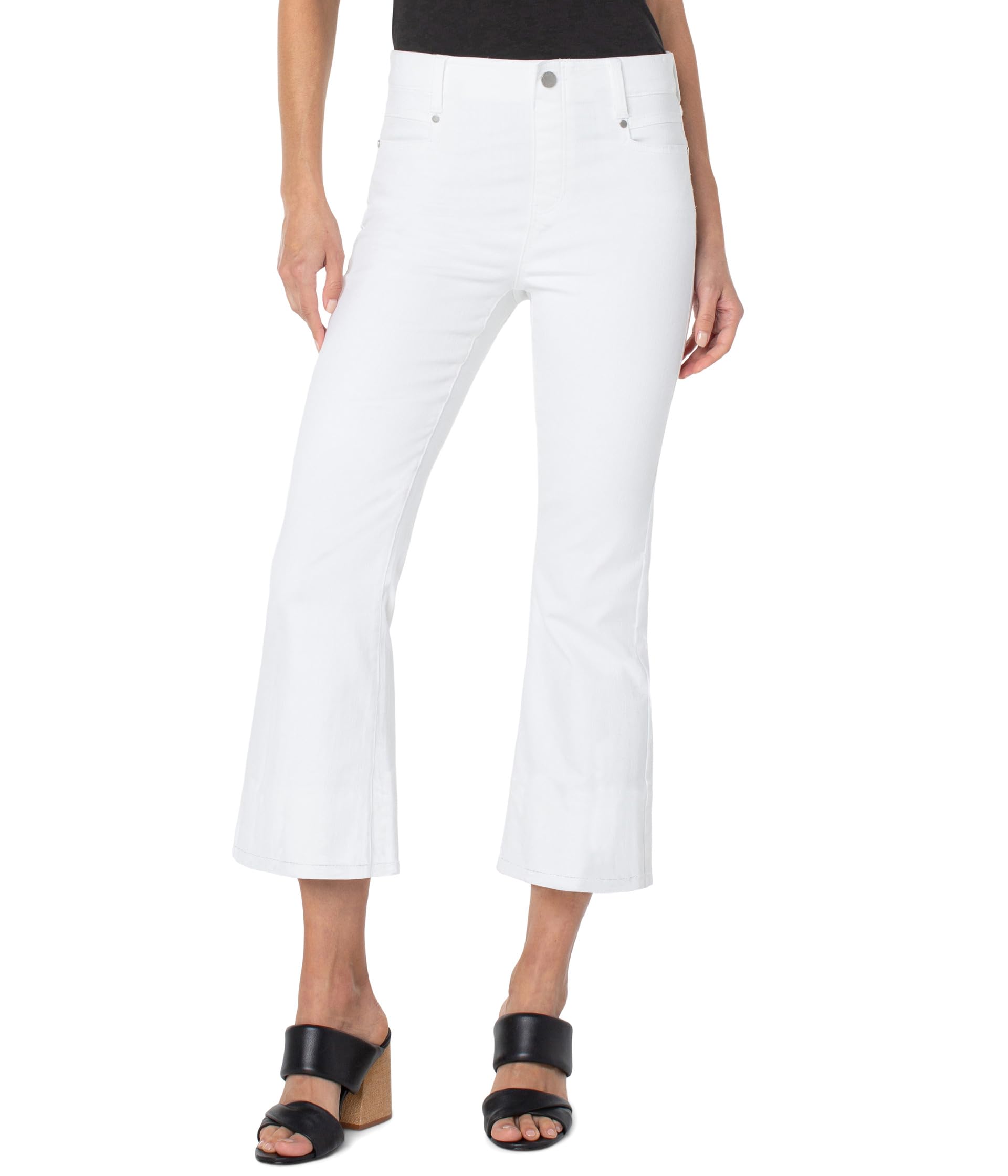 

Джинсы Liverpool Los Angeles Gia Glider Pull On Mid-Rise Crop Flare Stretch Denim Jean 25 1/2", Bright White
