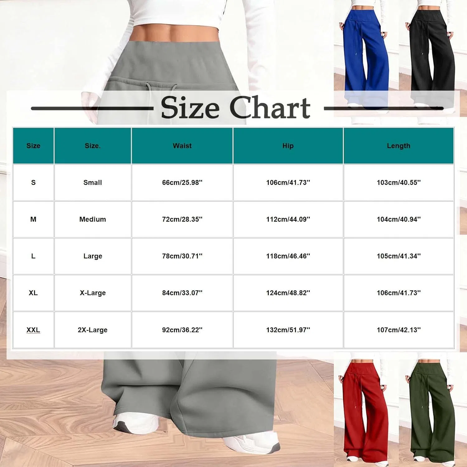 Женские широкие штаны для йоги в стиле casual, модные спортивные брюки с высокой талией, удобные свободные палаццо с карманами Generic, зеленый — фото 3
