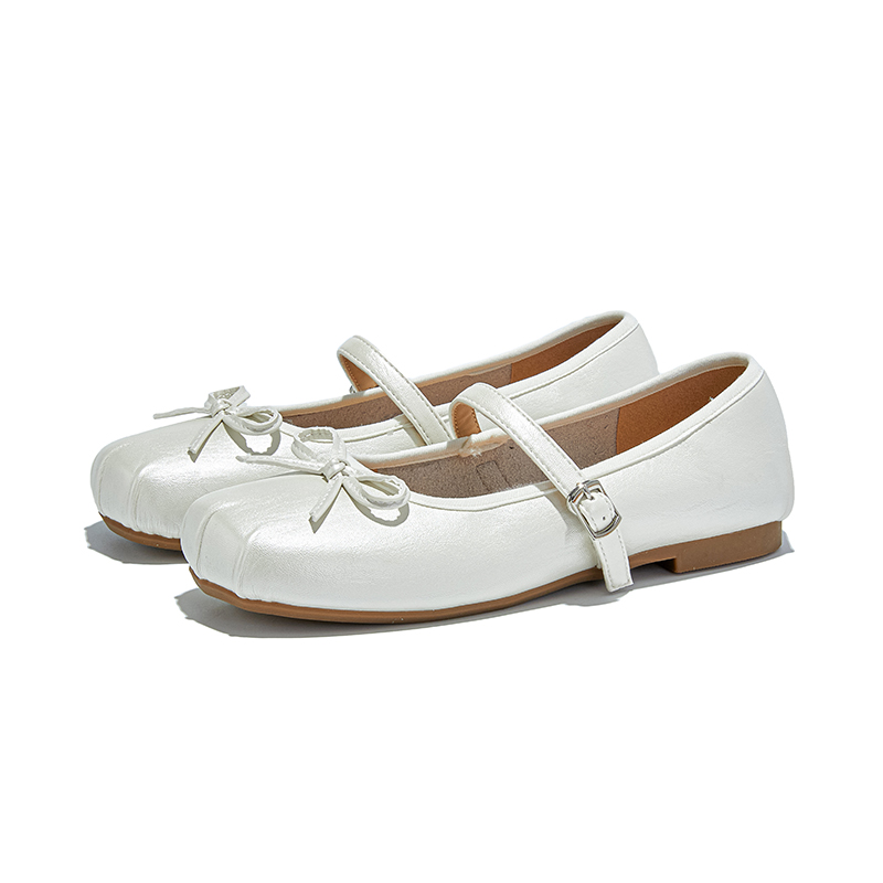 Chibang Белые женские балетки на низком каблуке 1,5 см, цвет Beige