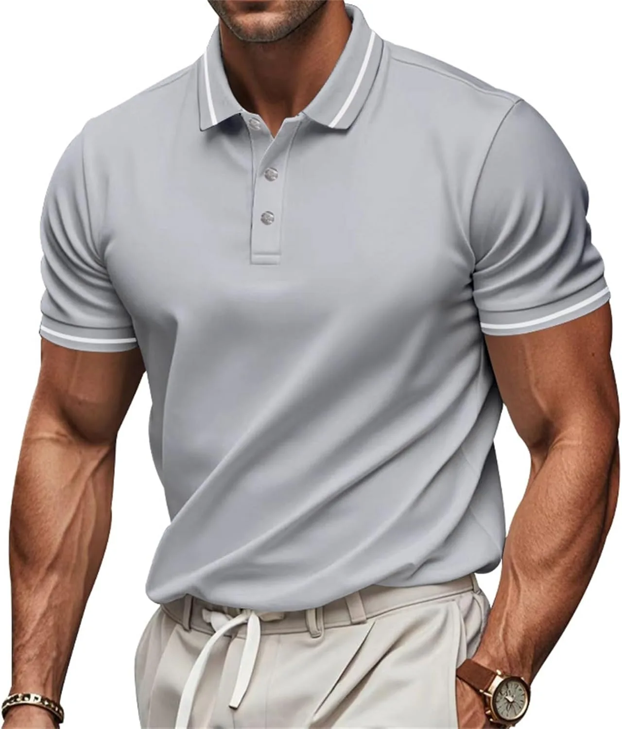 

Классическая поло ZYXTIM для мужчин с коротким рукавом