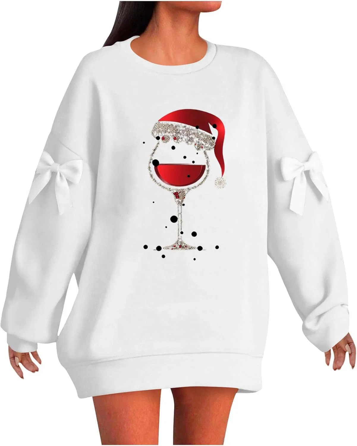 Активный свитшот женский с принтом Santa, 1-white