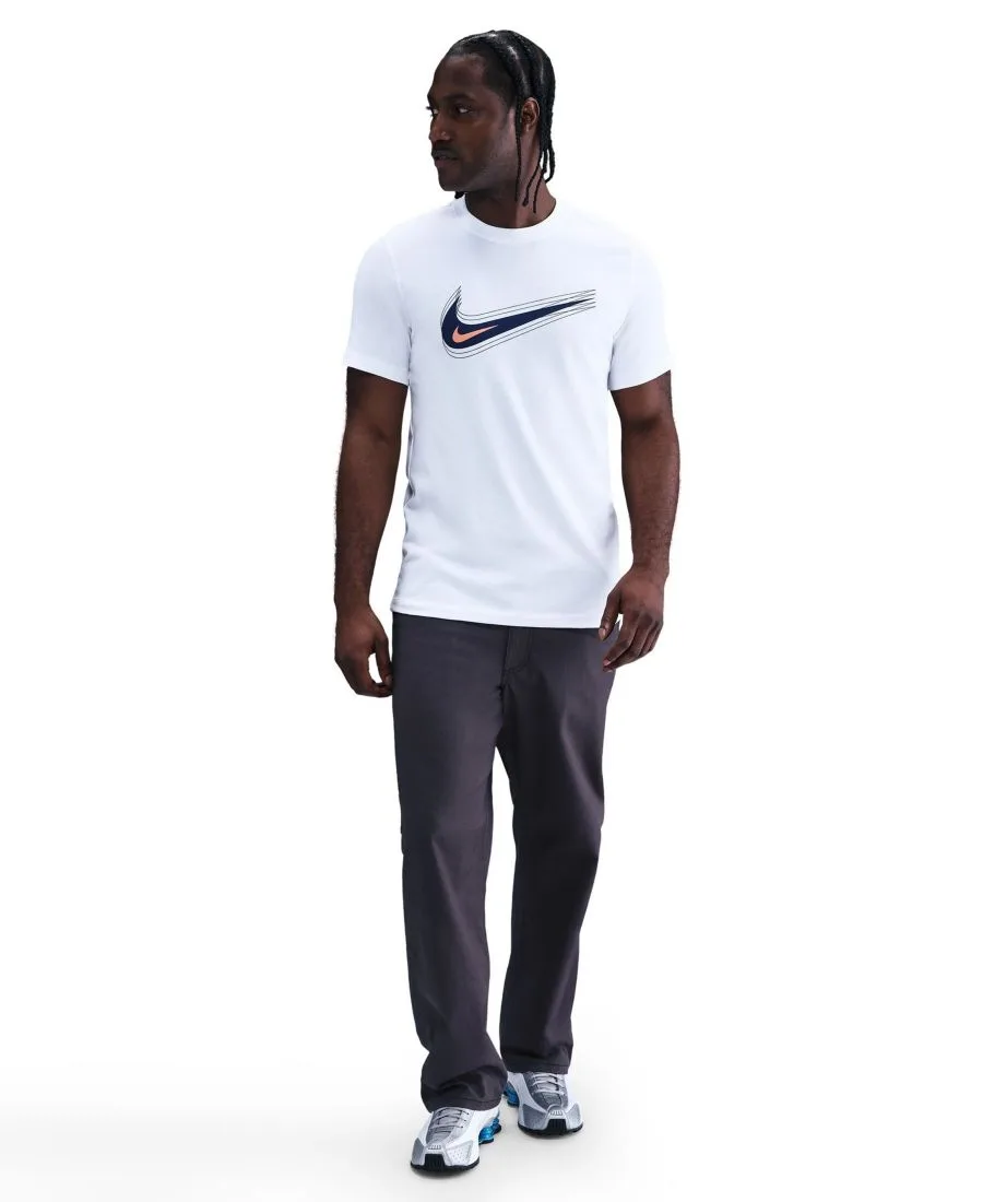 Мужская футболка с круглым вырезом и логотипом Swoosh Nike, белый