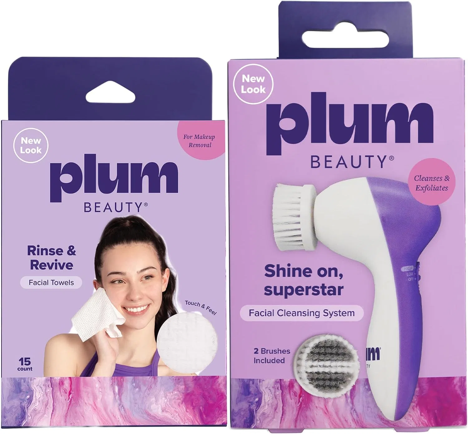Набор Plum Beauty — Для ухода за лицом : очищающая щетка и одноразовые полотенца