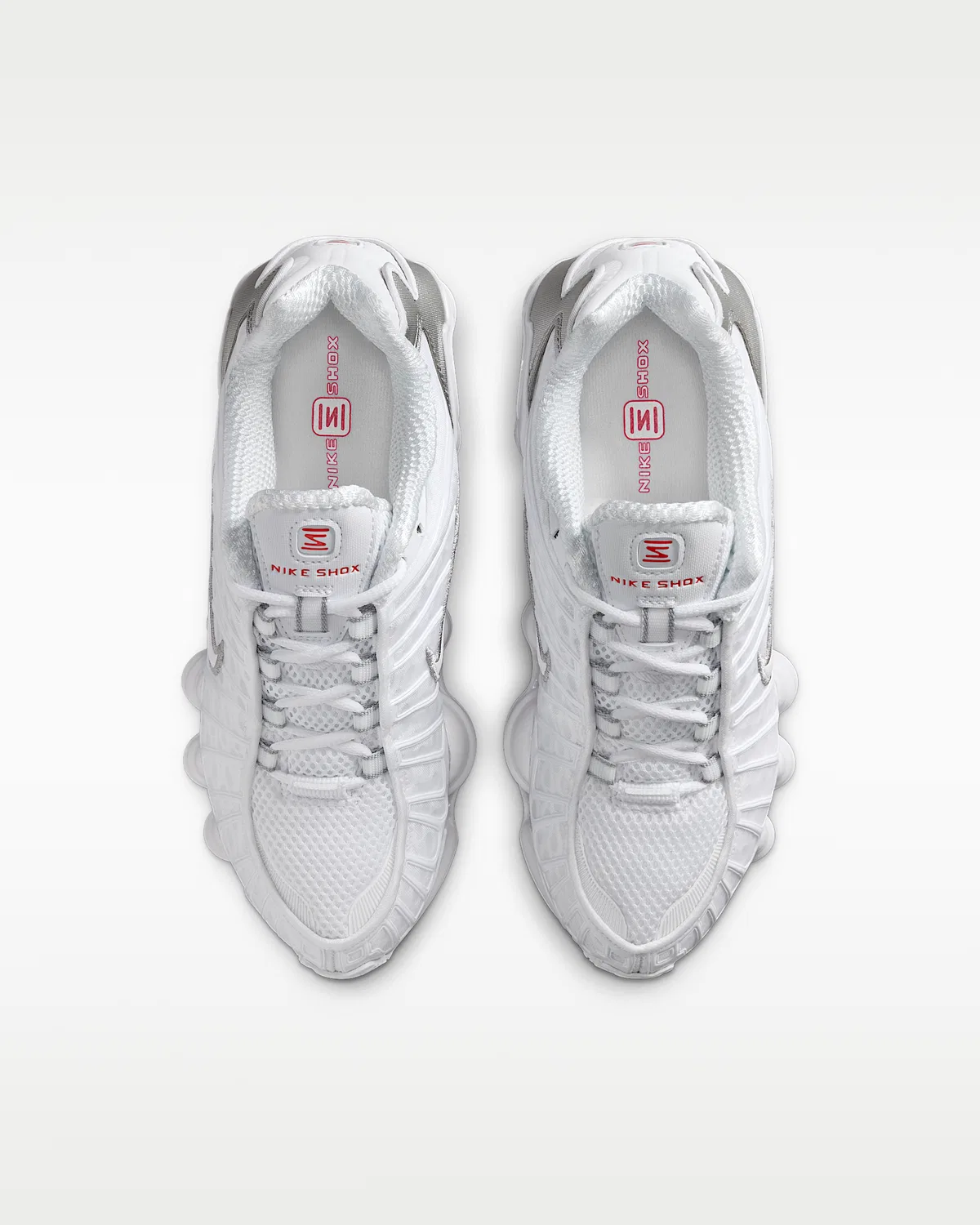 Детские кроссовки Nike Shox TL, White/Metallic Silver/Max Orange/White — фото 4