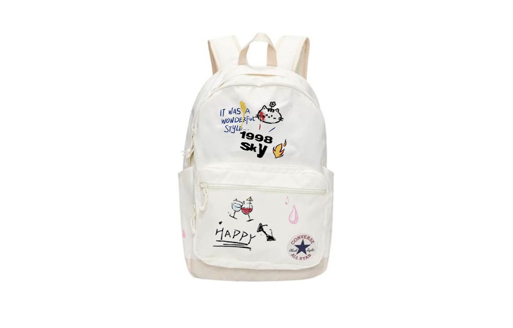 

Converse Полиэстеровый рюкзак обычный унисекс белый, White