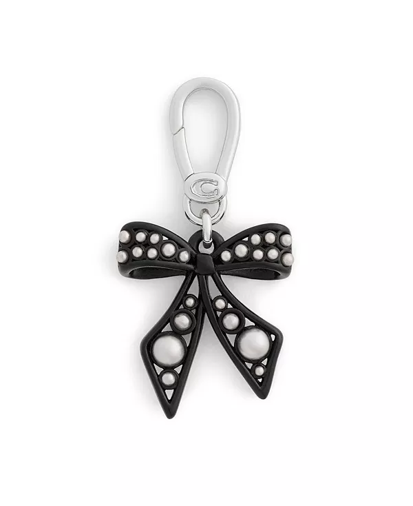 

Коллекционная подвеска-бантик из искусственного жемчуга Coach, black/rhodium