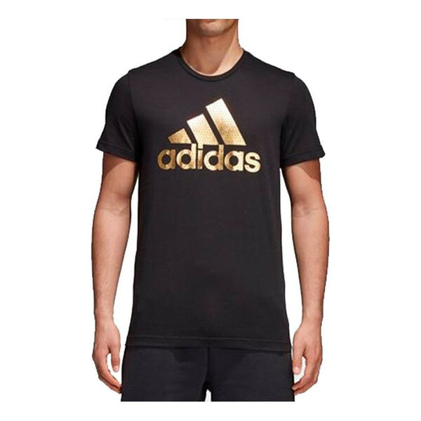 

Футболка logo printing sports short sleeve black Adidas, черный