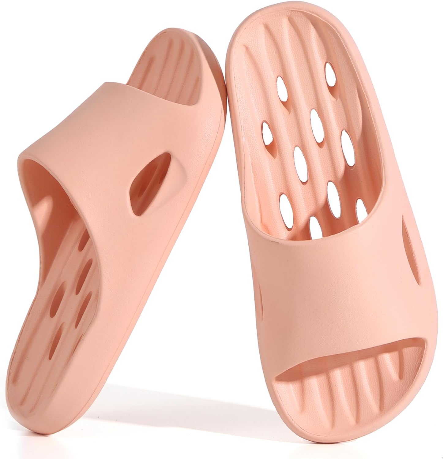 

Мужские шлепанцы для душа с отверстиями, быстро сохнут, женские нескользящие домашние тапочки для спальни, бассейна, спа, гостей, колледжа, общежития Aoowoll, розовый