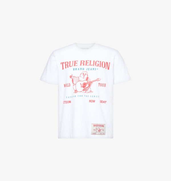 

Футболка из хлопка с круглым вырезом и графическим принтом True Religion, белый