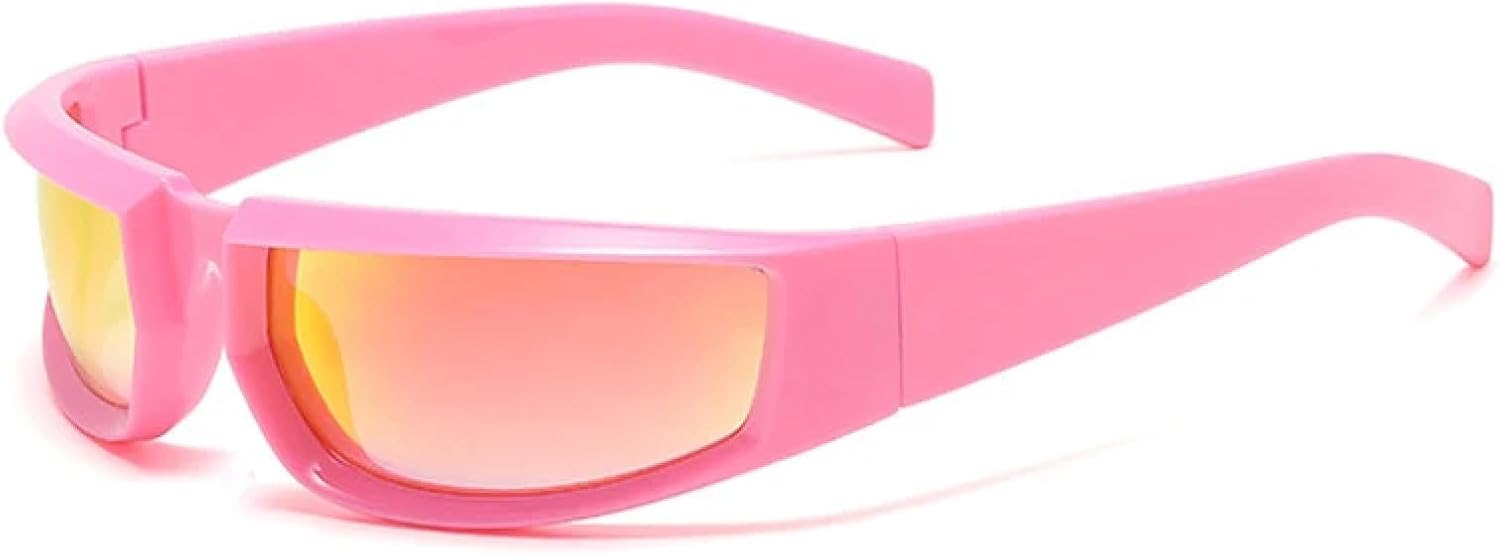 

Солнцезащитные очки для женщин и мужчин в стиле ретро-панк, разноцветные, зеркальные, с защитой от УФ-излучения UV400, для занятий спортом на открытом воздухе и вождения UATXTAU, Pink Red Mirror