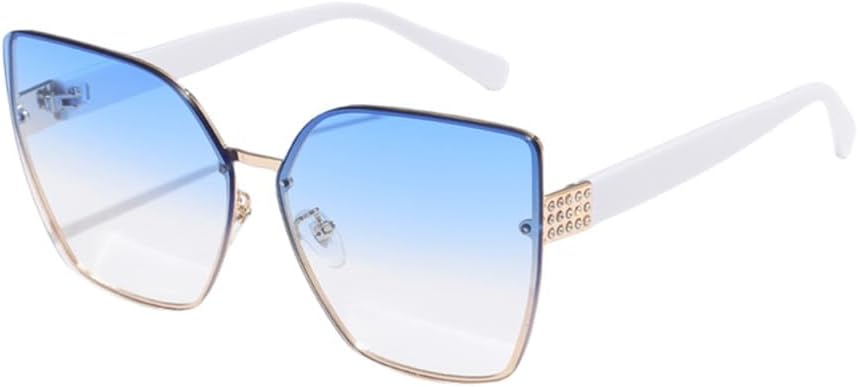 

Винтажные солнцезащитные очки без оправы, прямоугольные, с градиентным покрытием, защита от УФ-излучения UV400, дорожные солнцезащитные очки для женщин UV400 HDUBFY, 2