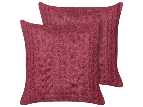 

Подушка Beliani 2 шт CADETIA, 45x45x45 см цвет burgunderrot/rot
