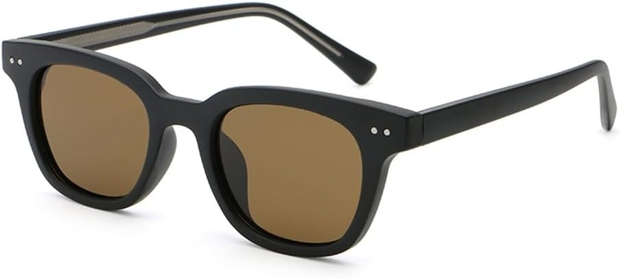 

маленькие квадратные солнцезащитные очки в стиле ретро для женщин, зеленые и коричневые поляризованные солнцезащитные очки для мужчин, ацетатные очки унисекс для вождения WNCKSQ, Black With Brown