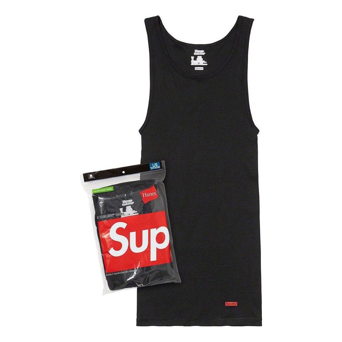 

Топ Supreme x Hanes Tank Tops (3 Pack) 'Black' SUP-SS23-246, черный