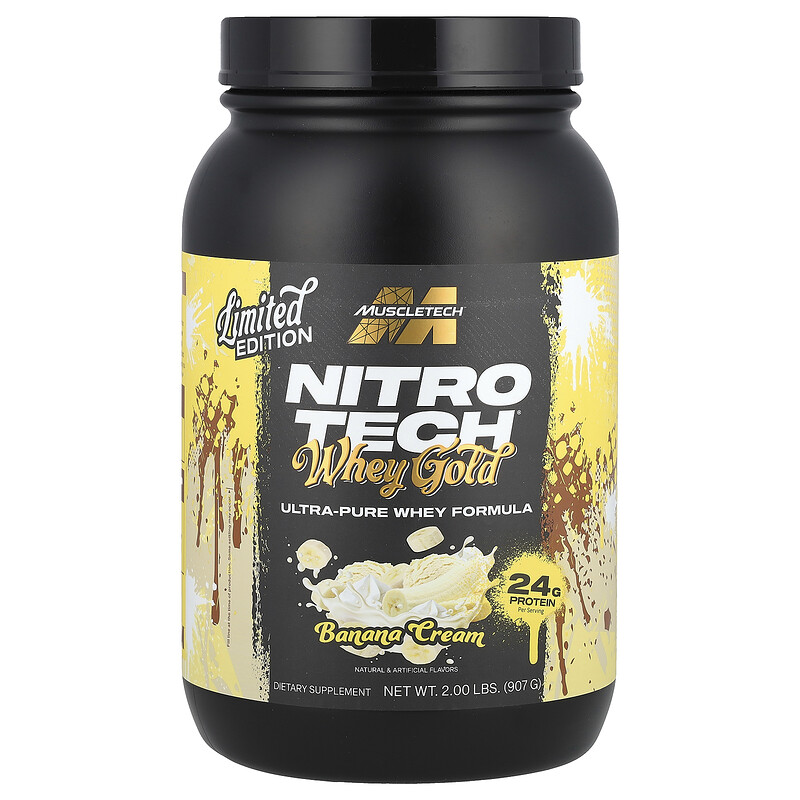 

MuscleTech, Nitro Tech Whey Gold, банановый крем, 907 г (2 фунта)