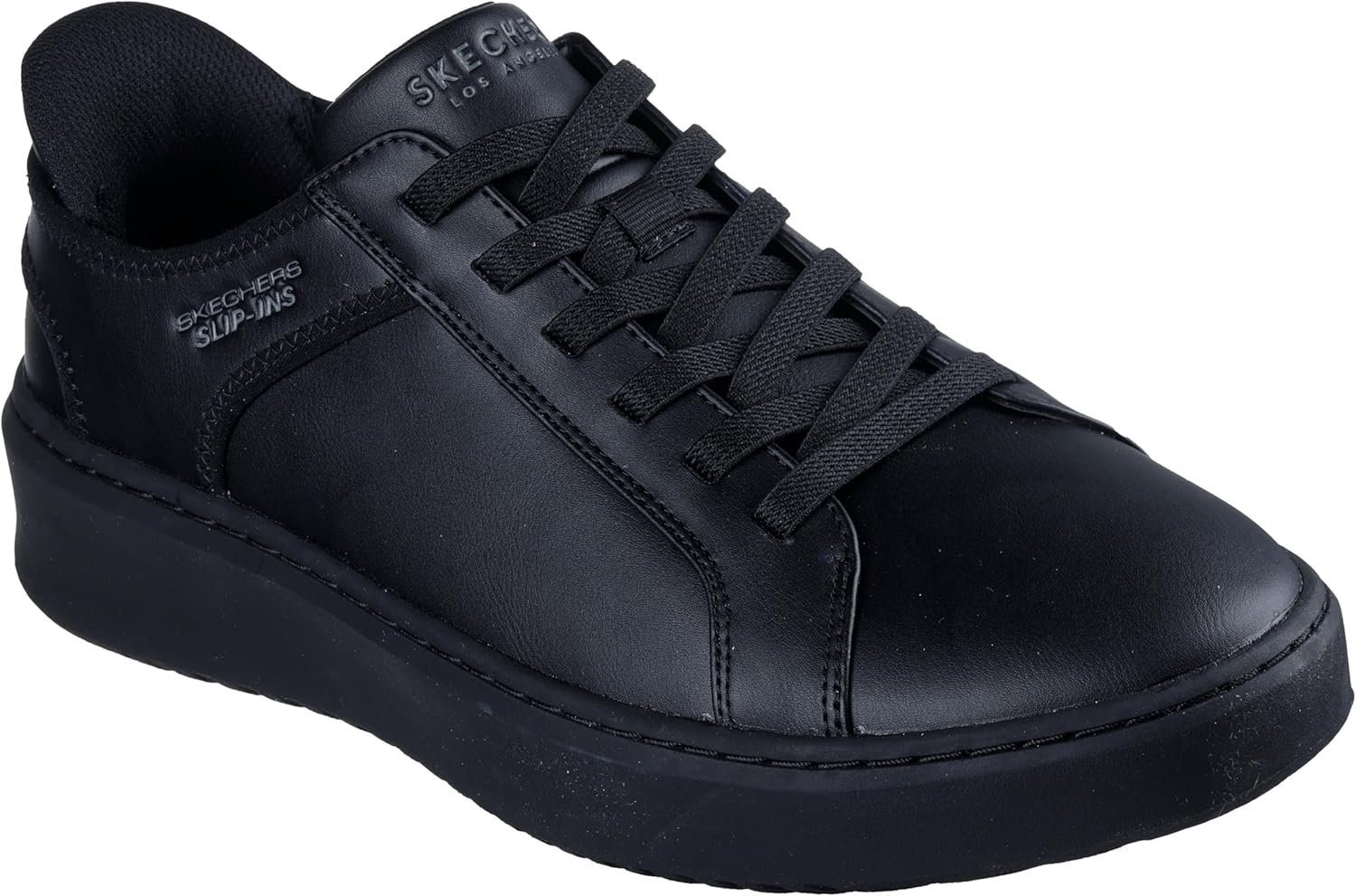 Мужские кроссовки Skechers Court Break с двойной вентиляцией и без шнурков, черный — фото 4