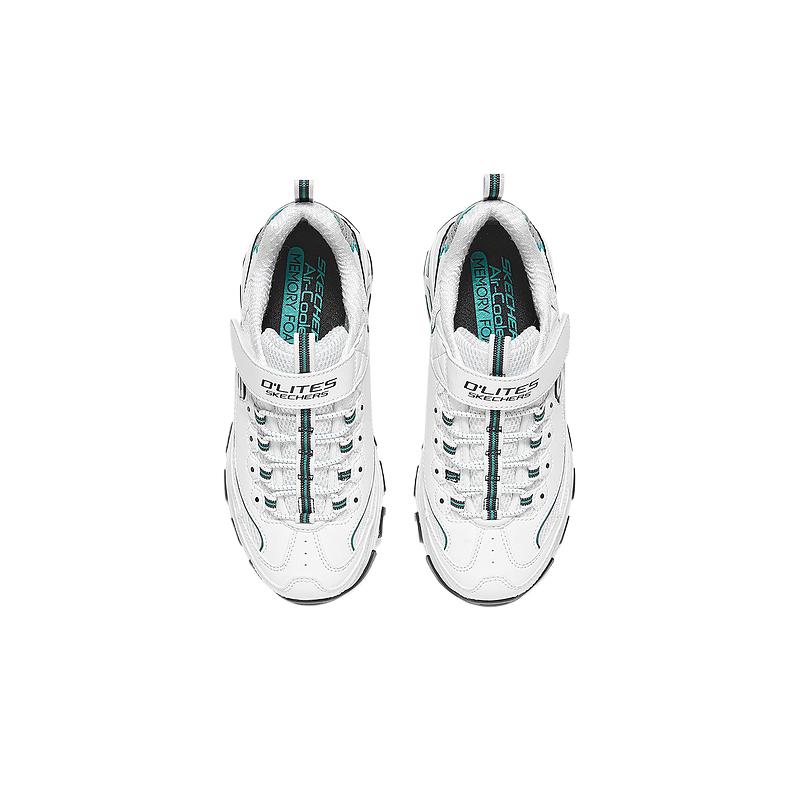 Skechers Kids Детские кроссовки с низким верхом, амортизирующие, износостойкие, белые, черные, для повседневной носки — фото 4