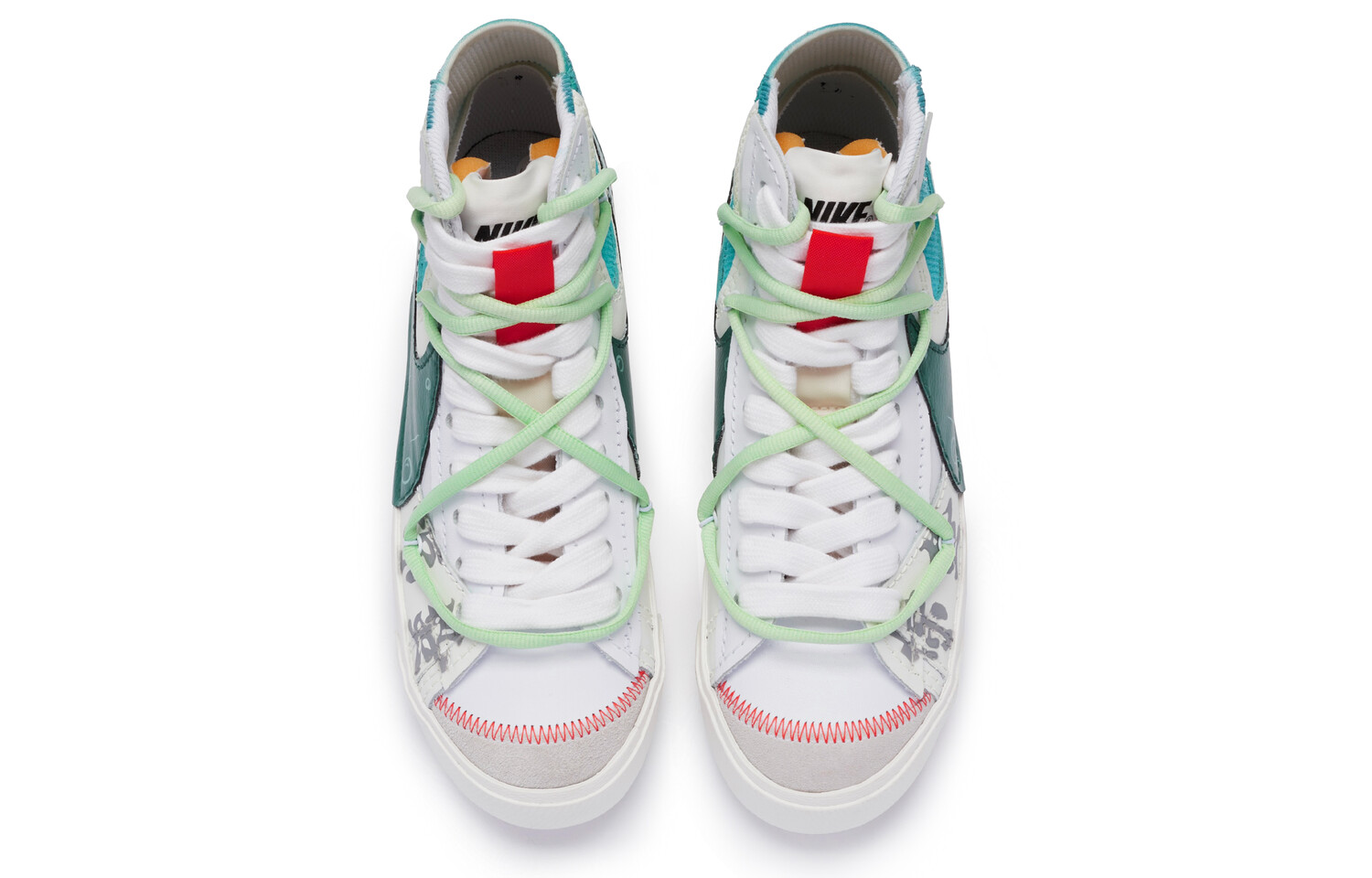 

Кроссовки Nike Blazer Skateboard Shoes Unisex Mid-Top White Green