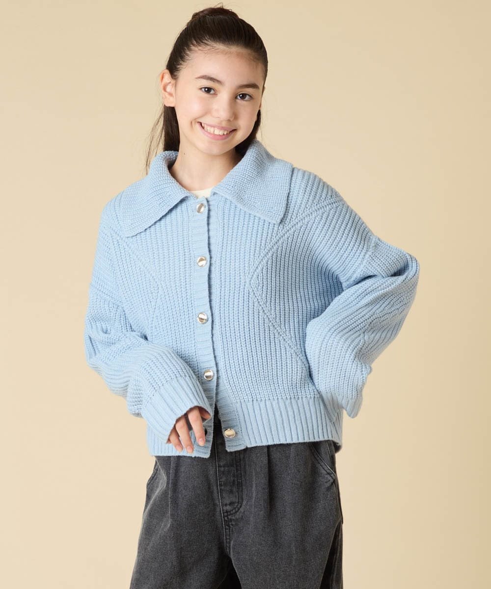 [130-160] Кардиган с воротником A.V.V, Light blue