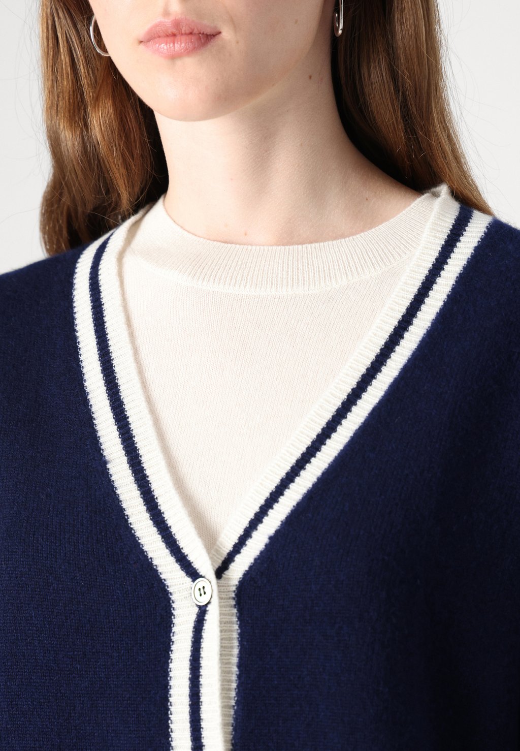 

Кардиган BUTTON LONG CARDIGAN pure cashmere, темно-синий