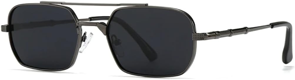 

Солнцезащитные очки с защитой UV400 | Двойная перемычка, металлические шарниры, цветные линзы | Для женщин и мужчин, для занятий спортом на открытом воздухе и вождения DSVIGF, Black