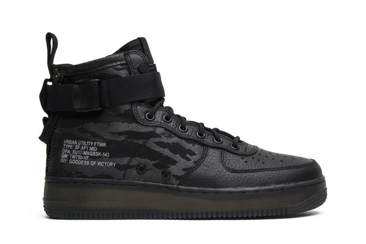 Кроссовки Nike SF Air Force 1 Mid 'Tiger Camo', черный — фото 2