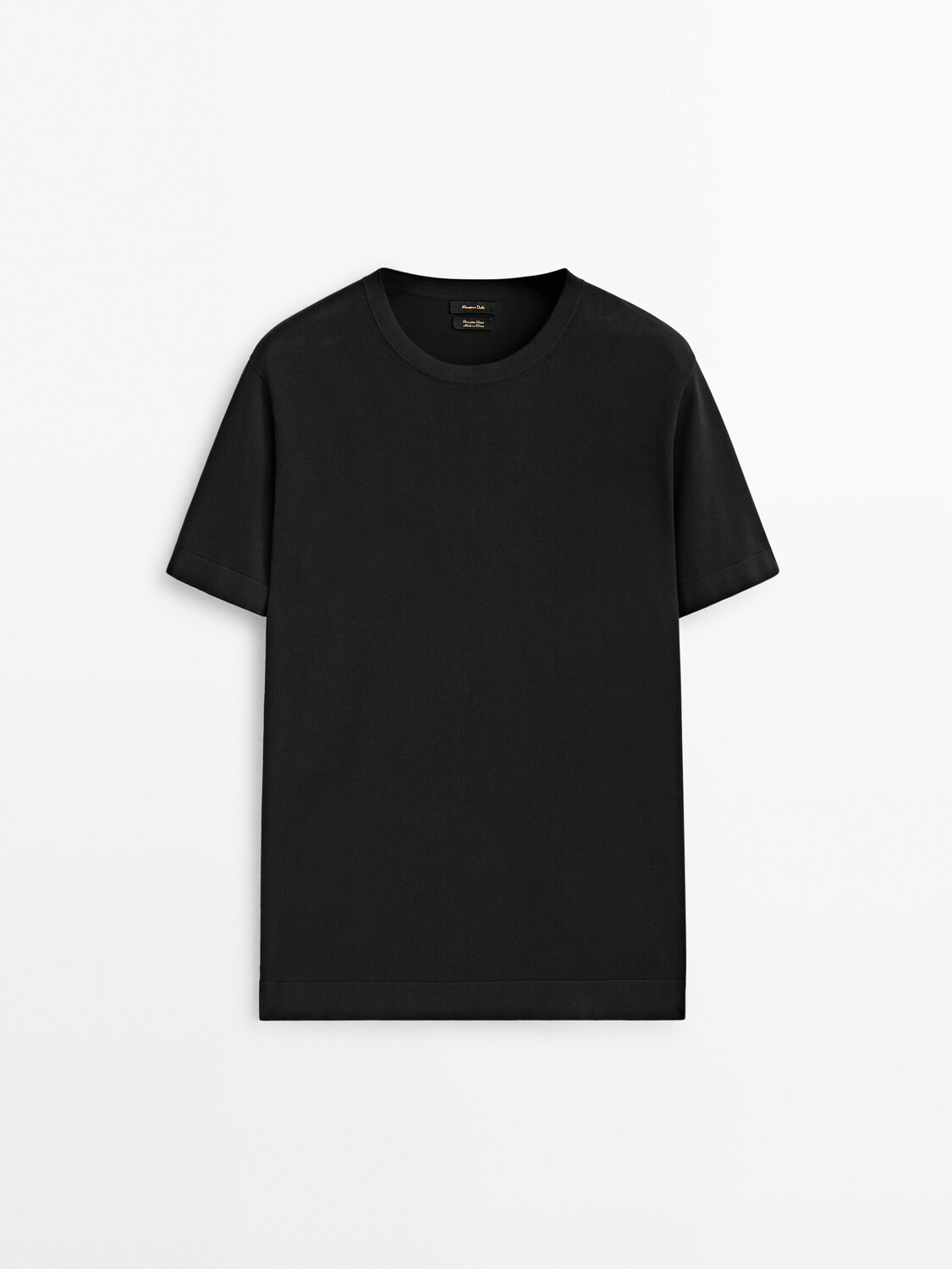 

Трикотажная футболка с короткими рукавами из 100% хлопка Massimo Dutti, черный