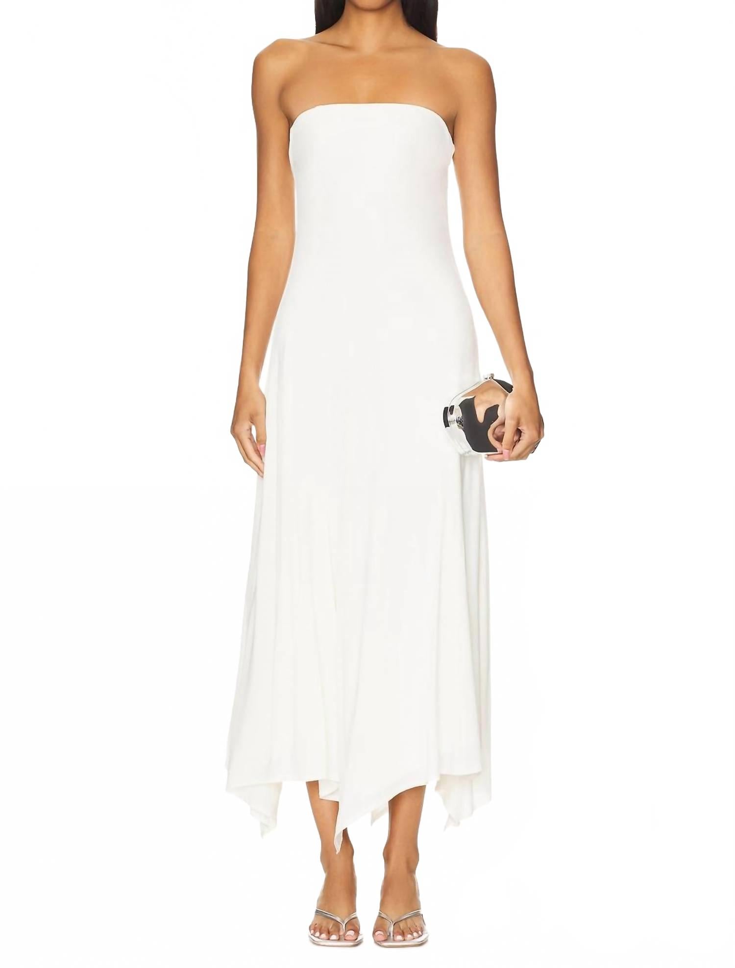 

Люсия макси-платье без бретелей в цвете фарфор SER.O.YA, Porcelain