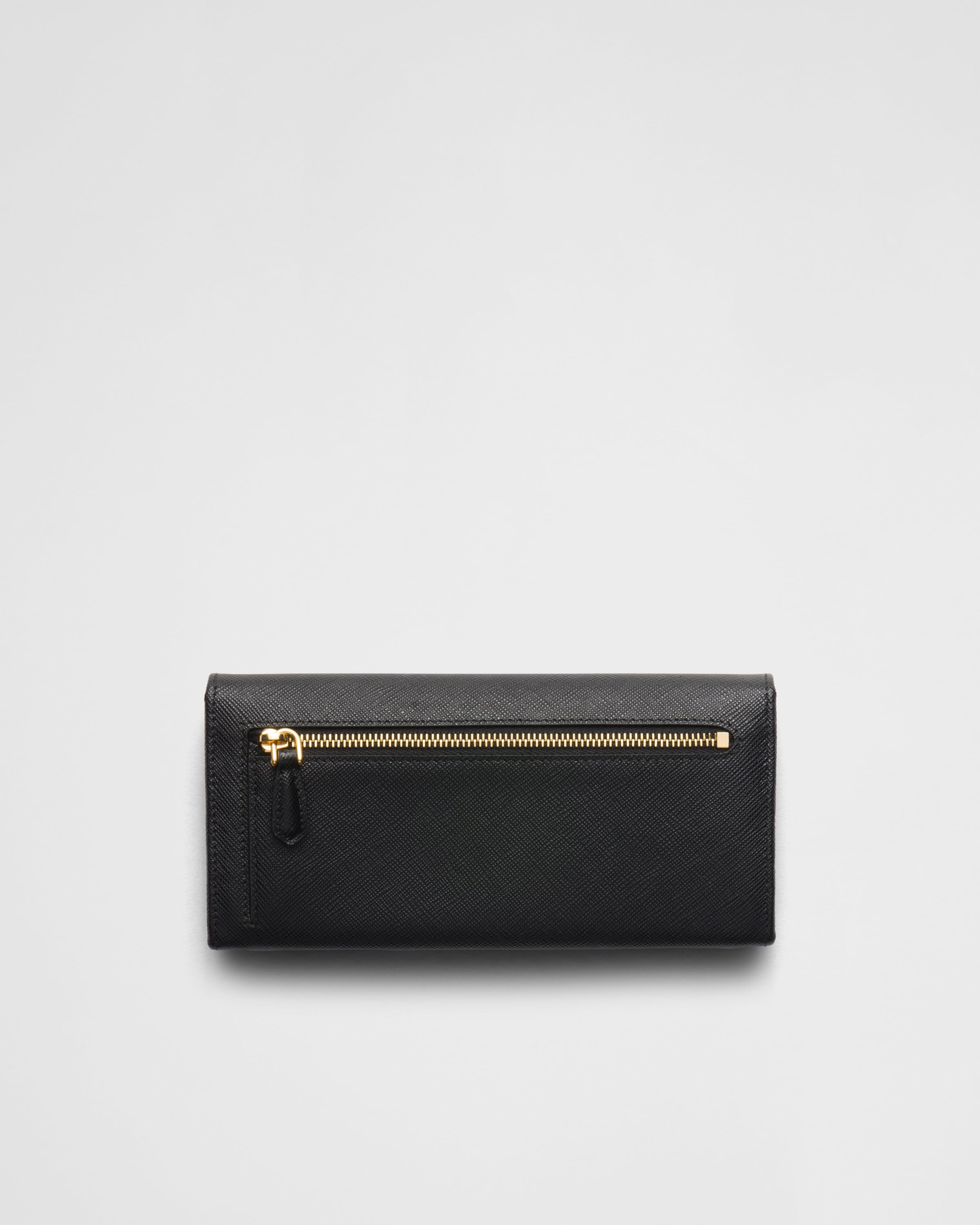 Большой кошелек из сафьяновой кожи Prada, черный/гибискус — фото 3