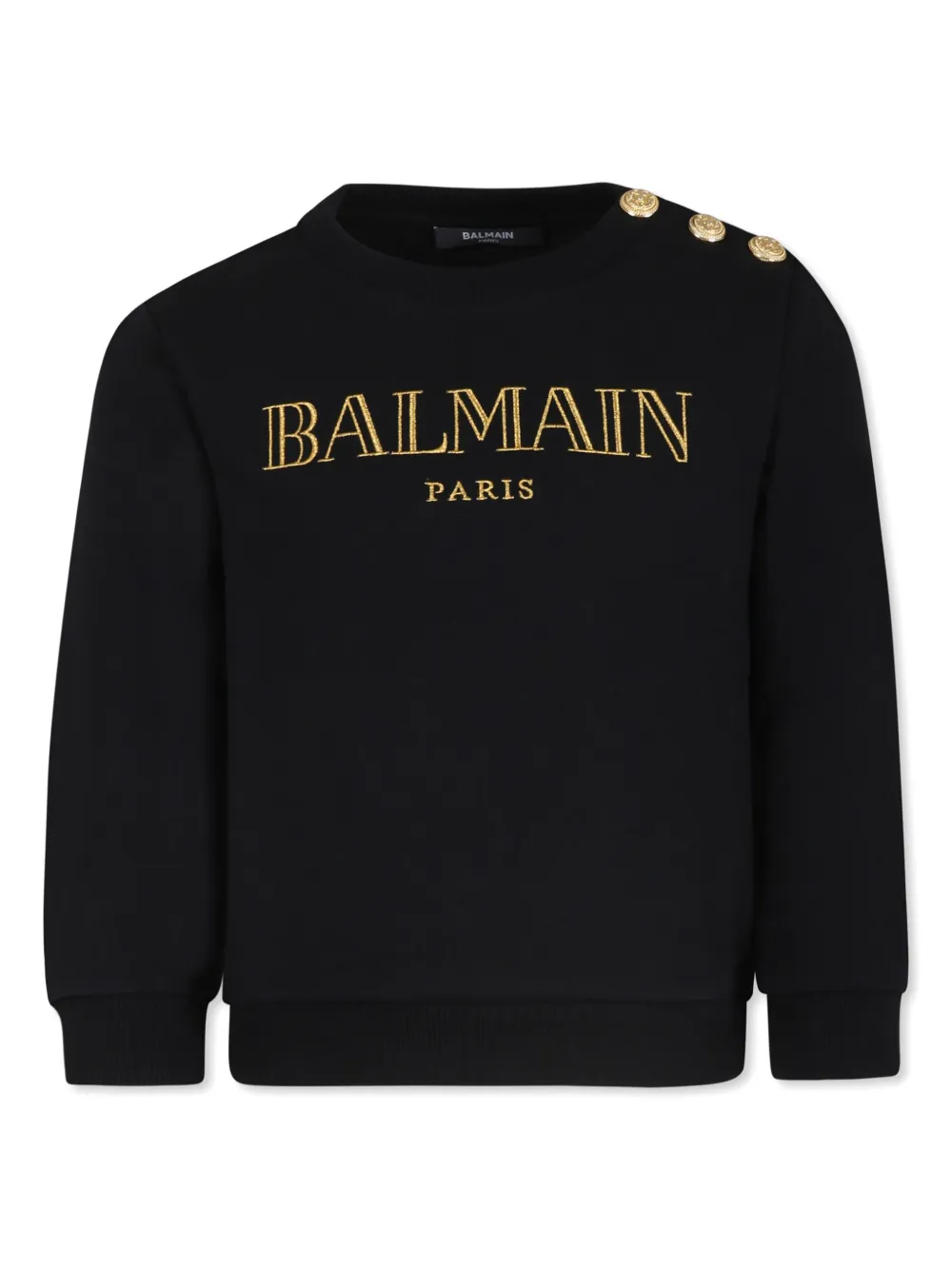 

Толстовка с вышитым логотипом Balmain Kids, черный