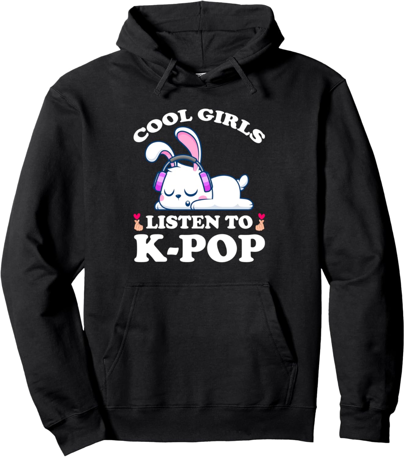 

Толстовка с надписью Крутые девчонки слушают K-Pop K-Pop Merchandise Gifts, черный