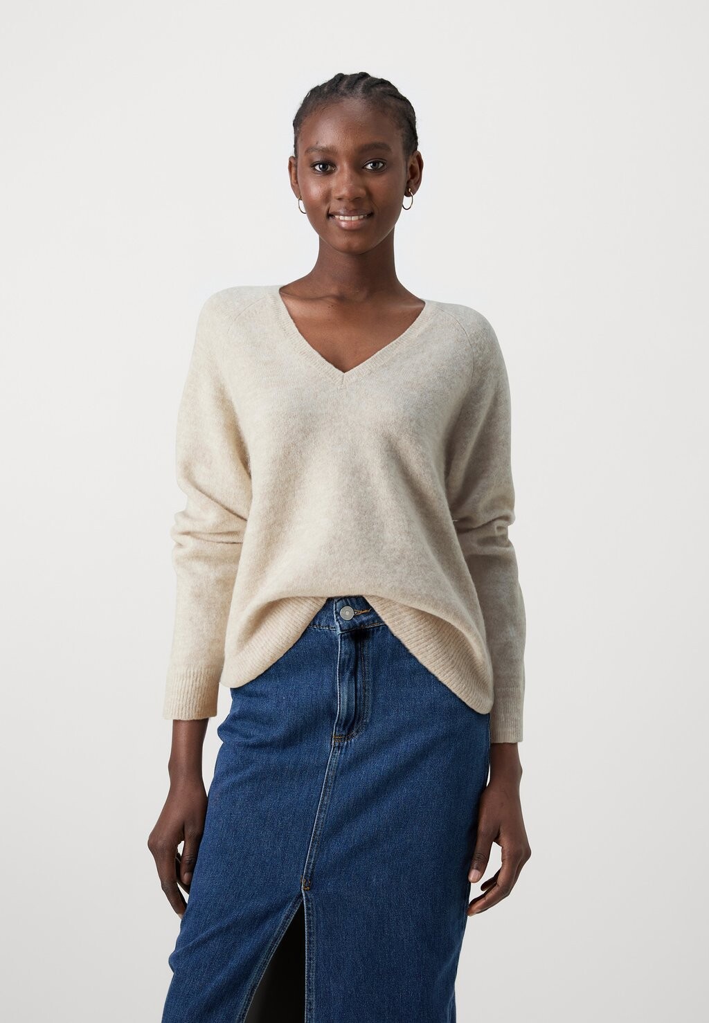 

Джемпер SLFLULU NEW V NECK NOOS Selected, цвет Birch Melange